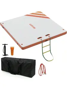 GARVEE Inflatable Floating Dock - Swim Platform with Pool Pump, Floats for Pool, Adult Lake Beach Raft Mat, Multiple Sizes & Colors