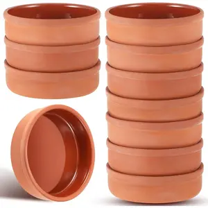 10 count Mexican Clay Cookware Set 5''x1.3'' Traditional Clay Pot for Cooking Oven Safe Earthenware Pot for Bean Birria Carnitas Mole Rice Cooker Day of the  Christmas Party