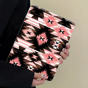 Bohemian Aztec Tribal Print iPad Protective Case, Tablet Casing, Durable tablet casing, Trifold Stand Cover with Auto Wake/Sleep, Transparent Acrylic Back, Shockproof Protection, Fits 7.9/8.3/10.2/10.5 Inch Tablets, Ideal for Home & Office