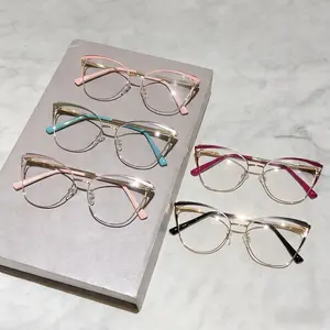 Cat-Eye Metal Frame Blue Light Blocking Glasses Minimalist Smooth Front Design Premium Anti-Blue Light Eyewear for Daily Screen Use Professional Lens Tech Lightweight All-Day Comfort Clear True-Color Lenses