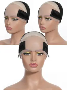 Adjustable Wig Cap with Grip Straps, Long Stocking Wig Hat, High-Definition Transparent Lace for Wig Making, All Seasons