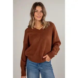 FINAL SALE - Never Too Late Chestnut Sweater