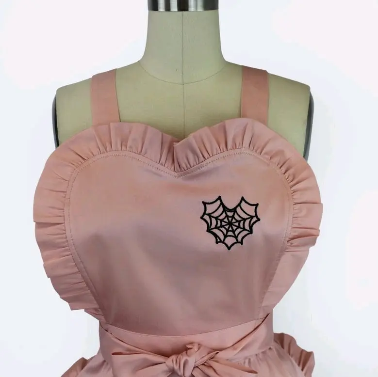 Spiderweb Heart Pink Vintage Inspired Apron