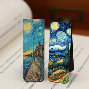 5pcs Van Gogh Magnetic Bookmarks, Colorful Reading Page Markers, Vibrant Colorful Art Design, Durable Paper with Synthetic Rubber Core, Perfect for Students and Readers, Perfect Gift for Book Lovers, Book Accessories