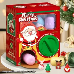 Christmas Party Gifts Mini Capsule Machine for Festive Celebrations Includes 6 Colorful Eggs Surprises Randomly Appear Easy to Use Unisex DIY Twisted Egg Ball Perfect for Child Age Group