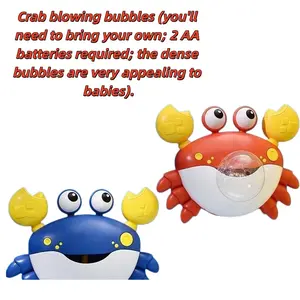 Crab Bubble Bath Maker for Bathtub, Blows Bubbles & Plays 12 Songs, Sing-Along Bath Bubble Machine, Toddler Kids Toy Gift