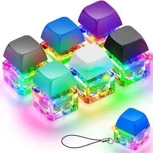 Taiyin 6 Pcs Decompression Toys Keyboard Clicker Toy Keyboard Cube Mechanical Key Button Stress Relief for Adult Gifts to Relief Pass Time(Simple Color)