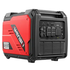 AMERISUN Portable Inverter Generator 5000W(AM5046C) with CO Sensor, Hurricane season, Super Quiet Gas Generator with RV Ready 30A Outlet, Wheels Handle Kit, Parallel Capable for Home Backup Emergency Use Camping, EPA Compliant