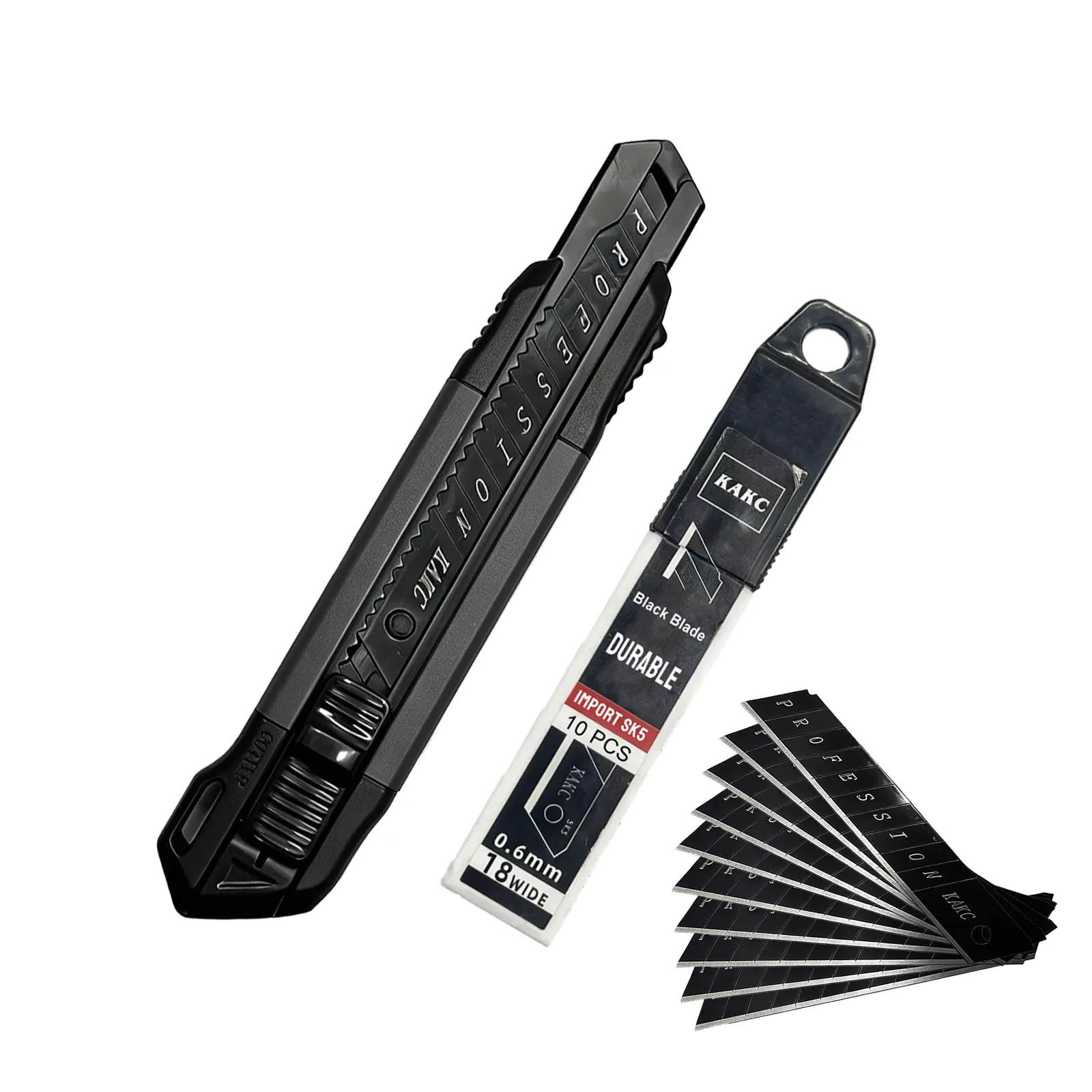 Industrial-Grade Heavy-Duty Utility Knife | 18mm Self-Loading Box Cutter with 11 Blades | Safety Lock & Non-Slip Handle | Multi-Purpose Cutting Tool for Cardboard, Packaging, DIY, Office, Woodworking & Construction Use