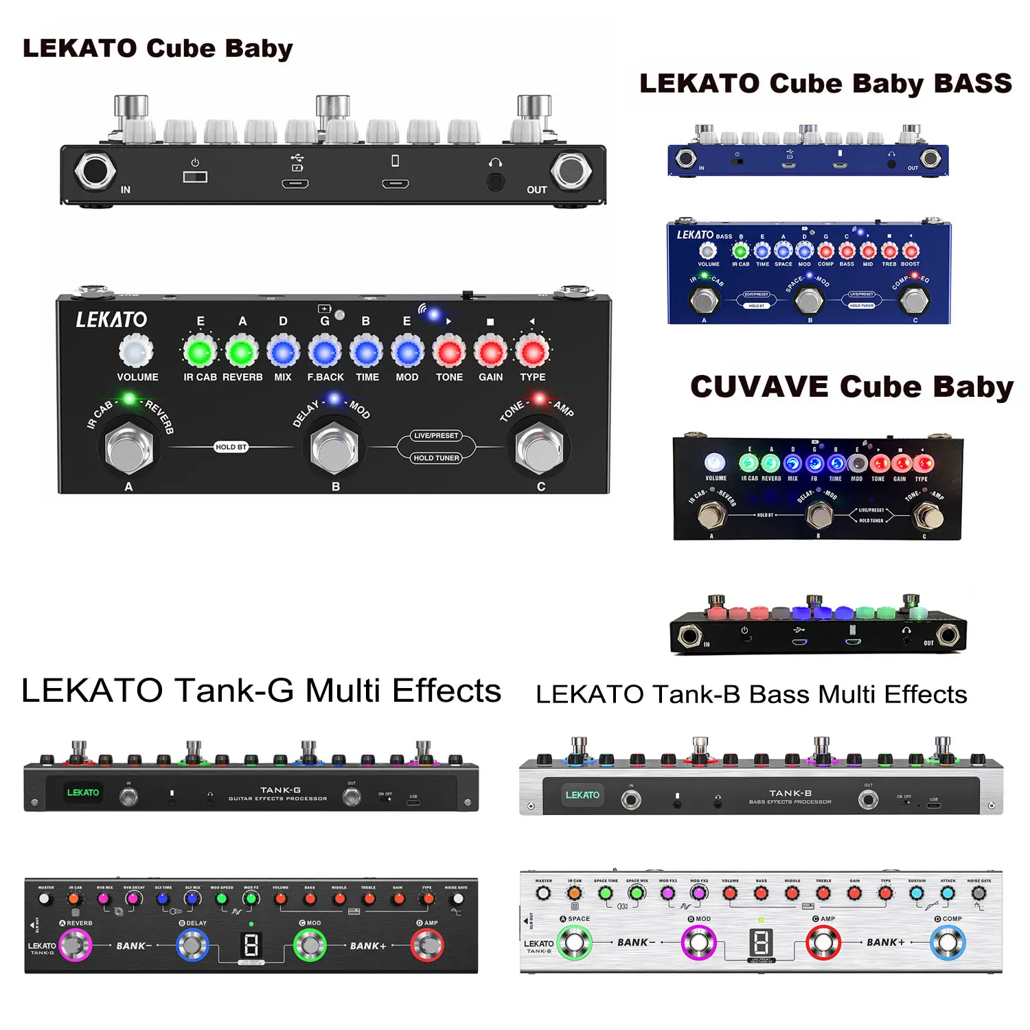 LEKATO Multi Effects Guitar Pedal, Delay Reverb Distortion Overdrive, with IR Loading 9 AMP Models, Bluetooth 5.0, Rechargable Electric Guitar Effects Multi Pedal Support Recording, for Music Lovers Gift