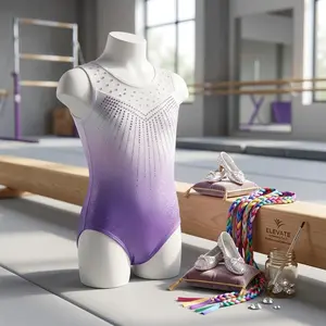 Girls Gymnastics Leotard with Tutu Skirt - Sparkly Ballet Dance Clothing for Toddlers in Black Blue Purple with Colorful Ribbons, Stretchy Comfortable Performance Wear for Recital Practice Class