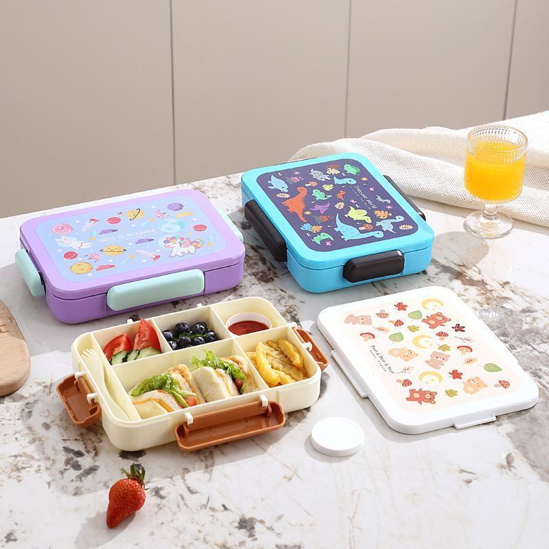 Kids Bento Box, 5 Compartments Leakproof LunchContainers with Tableware & Sauce Box, Microwave &Dishwasher & Freezer Safe, BPA Free, 40oz (Purple&Blue) Kids Bento Box, 5 Compartments Leakproof LunchContainers with Tableware & Sauce Box, Microwave &Dishwasher & Freezer Safe, BPA Free, 40oz (Purple&Blue)