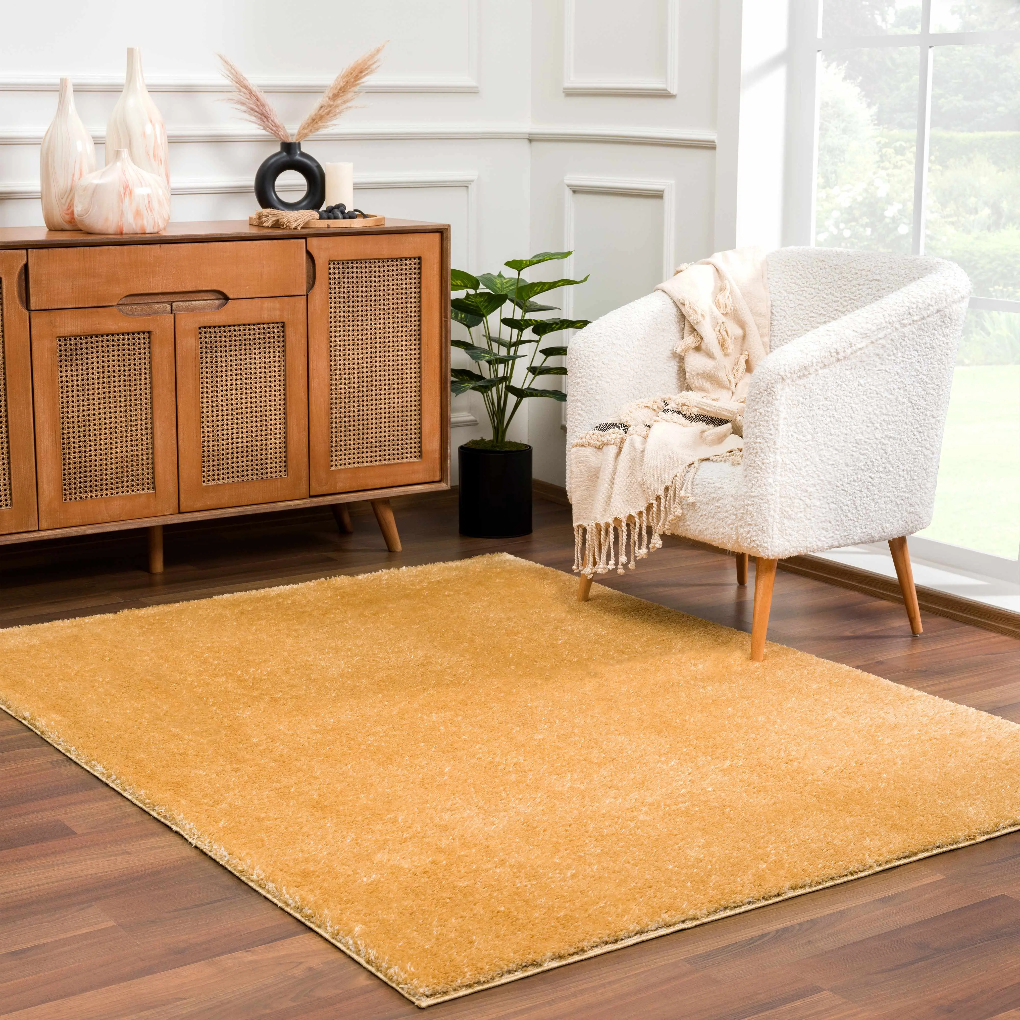 Heavenly Solid Mustard Plush Rug - Clearance, Cozy Area Rug, Decorative Rug Heavenly Solid Mustard Plush Rug - Clearance, Cozy Area Rug, Decorative Rug