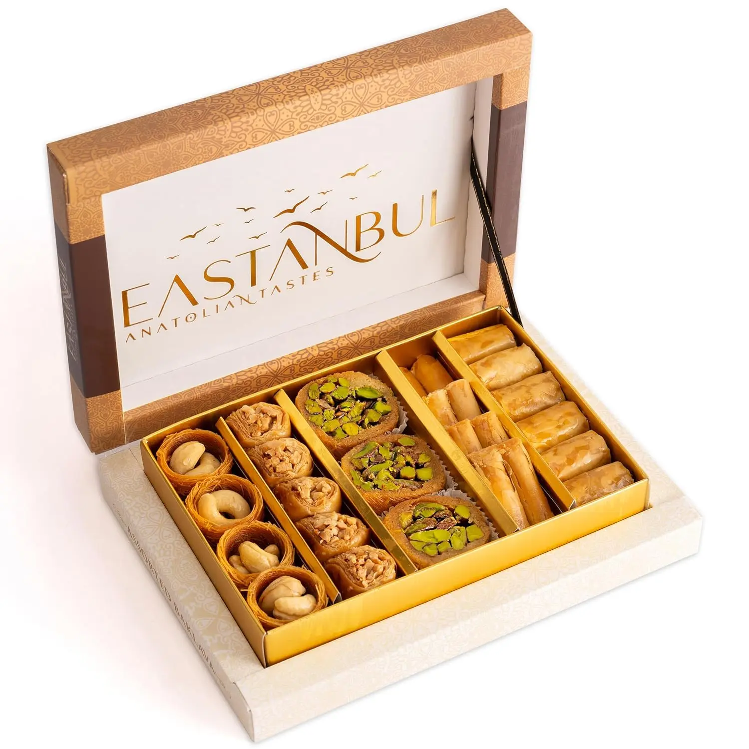 Baklava, 8.8oz, Baklava Pastry, Pistachio Gift Box, Middle Eastern Sweets, Premium Gourmet Desserts, Pistachio & Cashew Rich Pastry, Dulces Arabes, Arabic Sweets, Turkish Gifts
