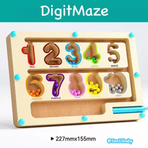 Magnetic Color and Number Maze, Montessori Toys for 3+ Year Old, Wooden Magnet Board Counting & Color Sorting Toddler Activities, Educational Fine Motor Skills Toys Gifts for 3-5 Years Old Boys Girls