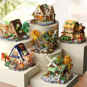 Forest Cabin Building Blocks Set, DIY 3D Puzzle, Custom Street Scene, Creative Gift for Kids Age 6+, Halloween, Christmas Gifts, Block Figures, Building Sets