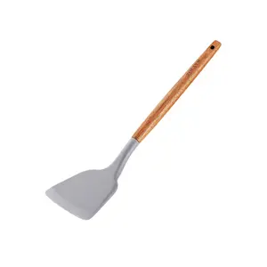 Silicone Spatula with Wooden Handle - Heat-Resistant, Non-Stick Cooking Tool for Baking and Mixing, Durable Kitchen Utensil