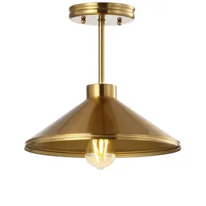 JONATHAN Y Cisco Iron Modern Farmhouse LED Semi Flush Mount; for Living Room, Bedroom, Kitchen, Office