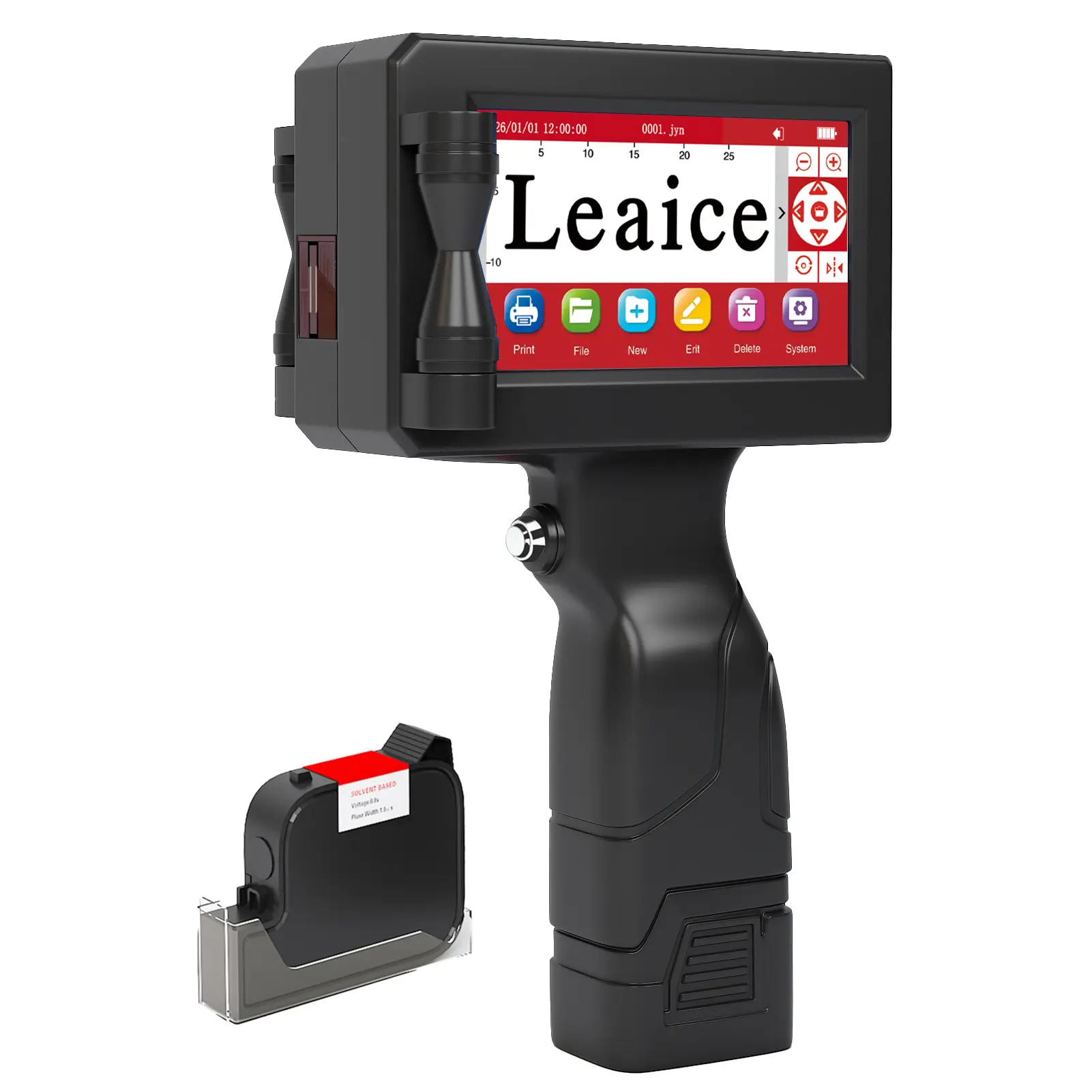 Handheld Inkjet Printer, 0.5 Inch Nozzle, Portable Inkjet Printer Gun for Text QRCode Barcode Production Date Time Logo Batch Number Print on Metal Wood Glass Cloth Carton Plastic