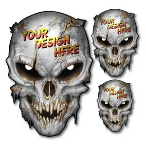 Custom Skull Design for sticker decal skull with reflective eyes