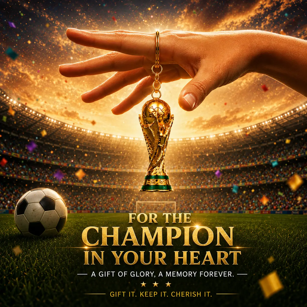 MINISO FIFA World Cup 2026 Series 60mm 3D Trophy Keychain | Collectible Soccer Fan Bag Charm