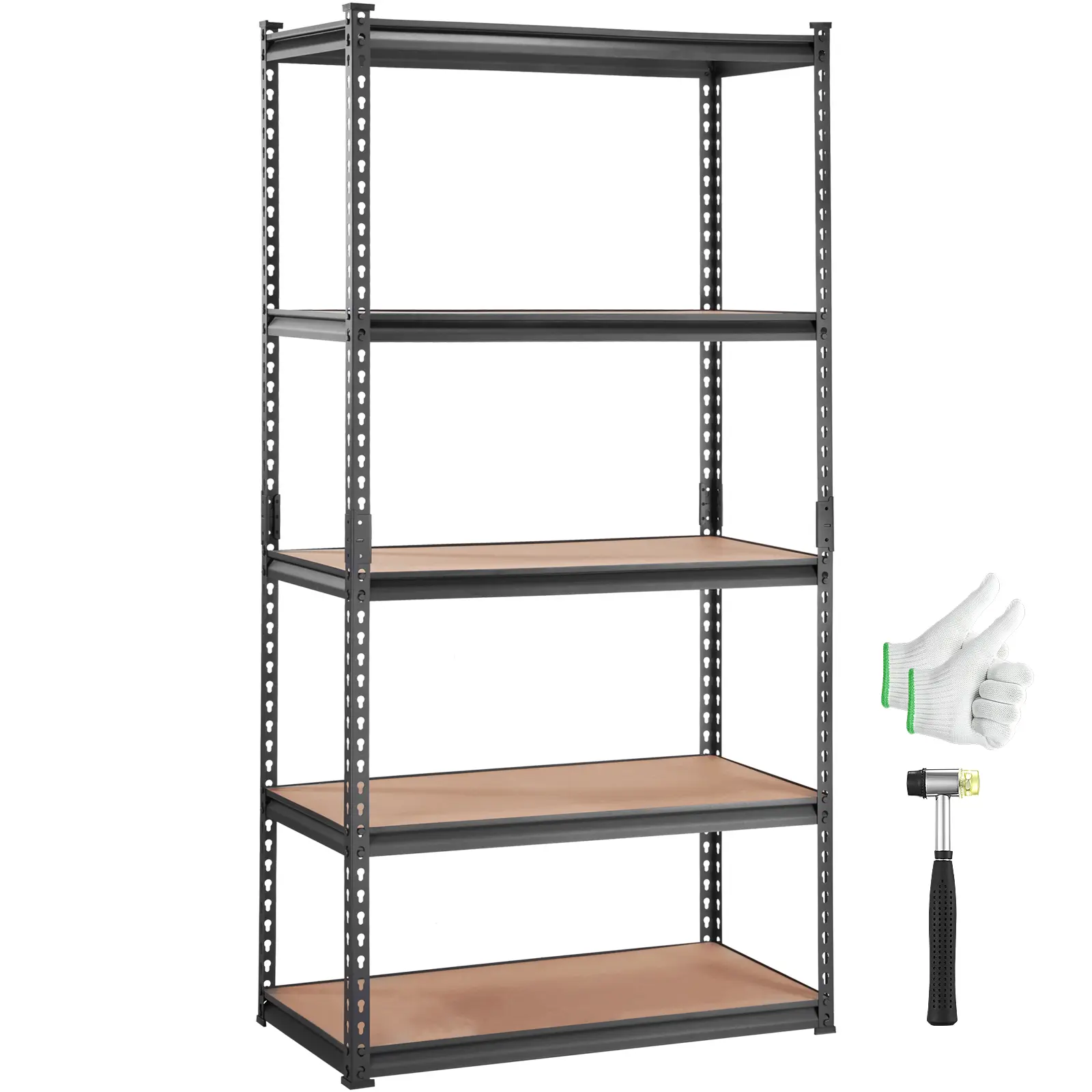 【summerfinds】VEVOR Heavy Duty Metal Storage Shelf Rack, 5-Tier Adjustable, 2000 lbs Capacity, 36" L x 18" W x 72" H Steel Organizer for Garage, Kitchen Pantry, Basement, Black, Heavy Duty Tiers, Freestanding Utility Racks, Rack Cabinet, Set