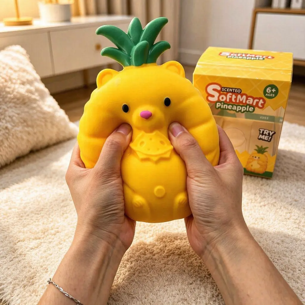 Creative Simulation Big Pineapple Squishy - Soft Squeeze Slow Rising Stress Relief Toy, Unisex Quirky Cool Gift for Kids, Boy Gifts, Novelty Gag Toy