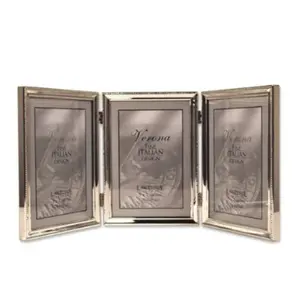 212 MAIN High Quality Traditional Steel Photo Frame - 5x7 Polished Silver Plated Surface Triple Hinge Frame with Bead Border, Baby & Maternity Decor, Room Decor