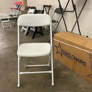 Heavy Duty White Folding Chairs - Perfect for Parties and Events set of 10