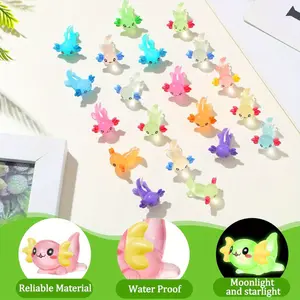 10/30/50 Mini Water Tiger Frog Figurines Colorful Luminous Resin DIY Garden Decorations Small Luminous Hanging Ornaments Garden Sculptures Statues