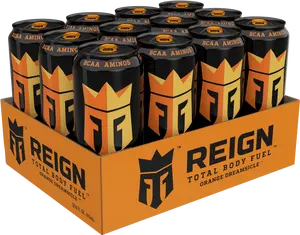 (12 Cans) Reign Total Body Fuel Energy Drink, Orange Dreamsicle, 16 fl oz