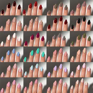 576pcs Almond Nail Art Set, Glossy Finish Press-On Nails, Perfect Fit Fake Nails, Easy Wear, Ideal for Parties, Dancing, Daily Use