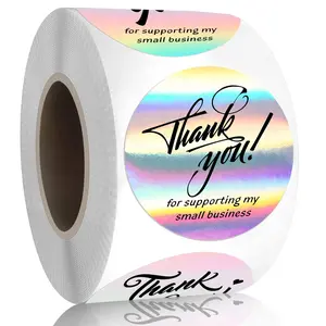 1.5" Thank You for Supporting My Small Business Stickers, 4 Designs, Highly Recommended for Small Business Owners and Online Sellers, 500 Labels Per Roll (Glitter Silver & Black, 1.5inch)