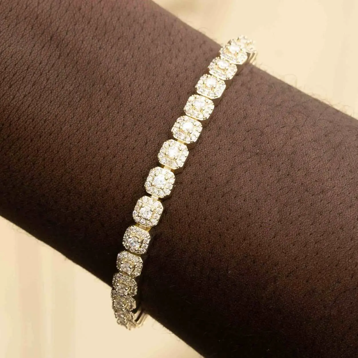 Micro Clustered Tennis Bracelet - 18k Yellow Gold Plated -  Lifetime Guarantee, Perfect Gift