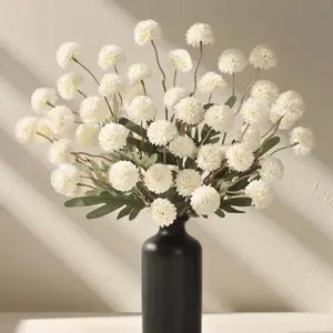 Red Clay Style Mini Vase Set: 10 Artificial Mixed Color Chrysanthemums + Spherical Stem Vase, Living Room / Bedroom Decoration Artifact Antique Christmas flowers bouquet girls room decor selena  quintanilla  frame pennants grandfather  clock book  wall  d