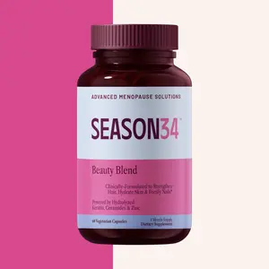 SEASON34 Beauty Blend for Menopause – Hair, Skin & Nails – Skin Hydration & Elasticity Support – Beauty From Within – Vegetarian – Non-GMO – 30-Day Supply