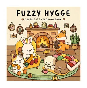 Fuzzy Hygge Fuzzy Friends Coloring Book for Adults - Cute, Cozy Activity Book with Adorable Animal Characters for Stress Relief