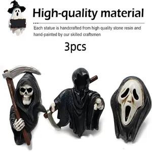 3pcs Car Vent Decorations, Car Ornament, 3D Horror Grim Reaper Clips, Universal Car Interior Diffusers, Suitable for Most Cars, Stylish Automotive Accessories
