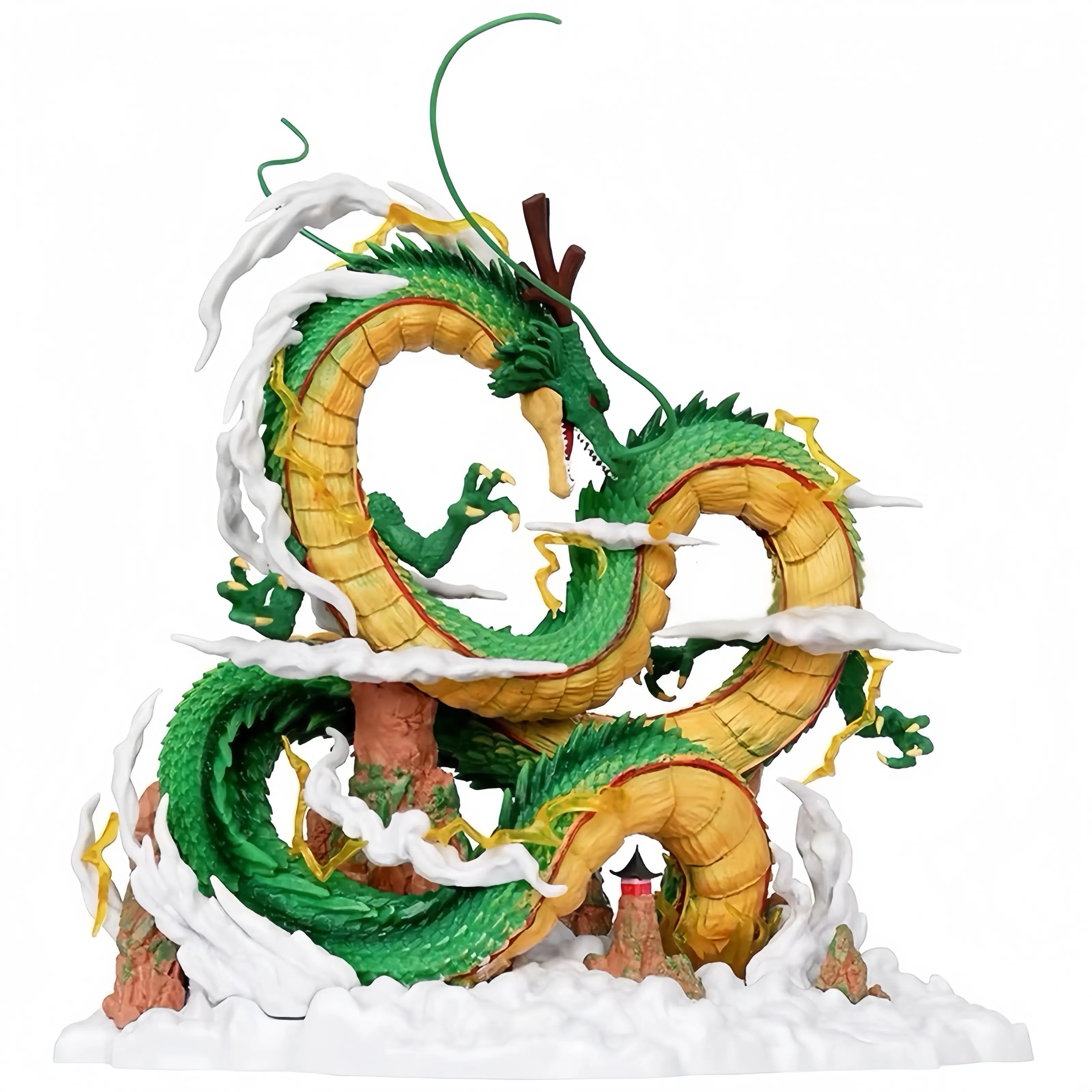 DBZ PVC Shenron Resin Figure, Dragon Shenlong Statue with Xiangyun Base, Decorative Ornament in Gift Box for Home Decoration, Holiday & Birthday Gifting
