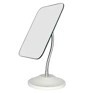 Adjustable Flexible Gooseneck Makeup Mirror,360°Rotation Folding Portable Desk Vanity Mirror with Stand Shower Shaving Cosmetic Mirror Square