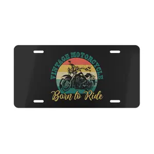 Born to Ride Amputee Wheelchair Vanity Plate – Vintage Motorcycle License Tag Gift for Bikers with Bold Spirit