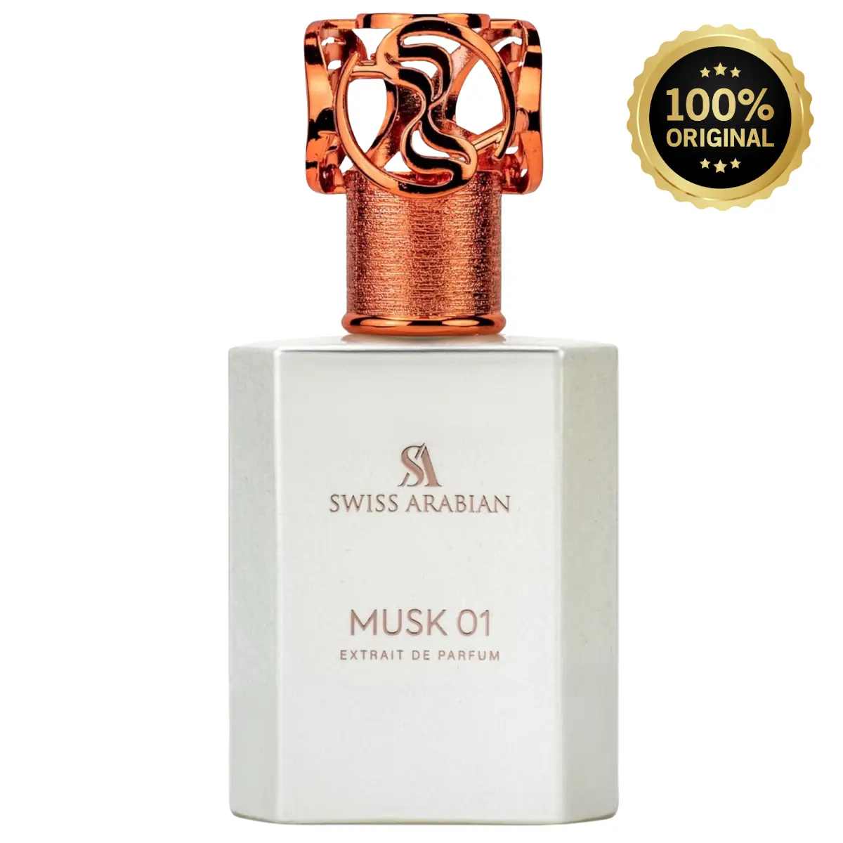 Swiss Arabian Musk 01 Extrait de Parfum | Soft Clean Musk Fragrance | Powdery Woody Amber Scent | Unisex Perfume | 50 mL / 1.7 fl oz
