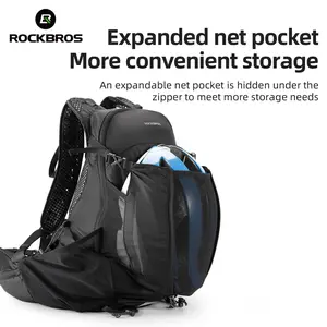 ROCKBROS Outdoor Sports Backpack, 17L Large Capacity Lightweight Design, Comes with 2L Water Bladder, Multiple Expansion Points, Includes Rain Cover, Cycling and Hiking Backpack.