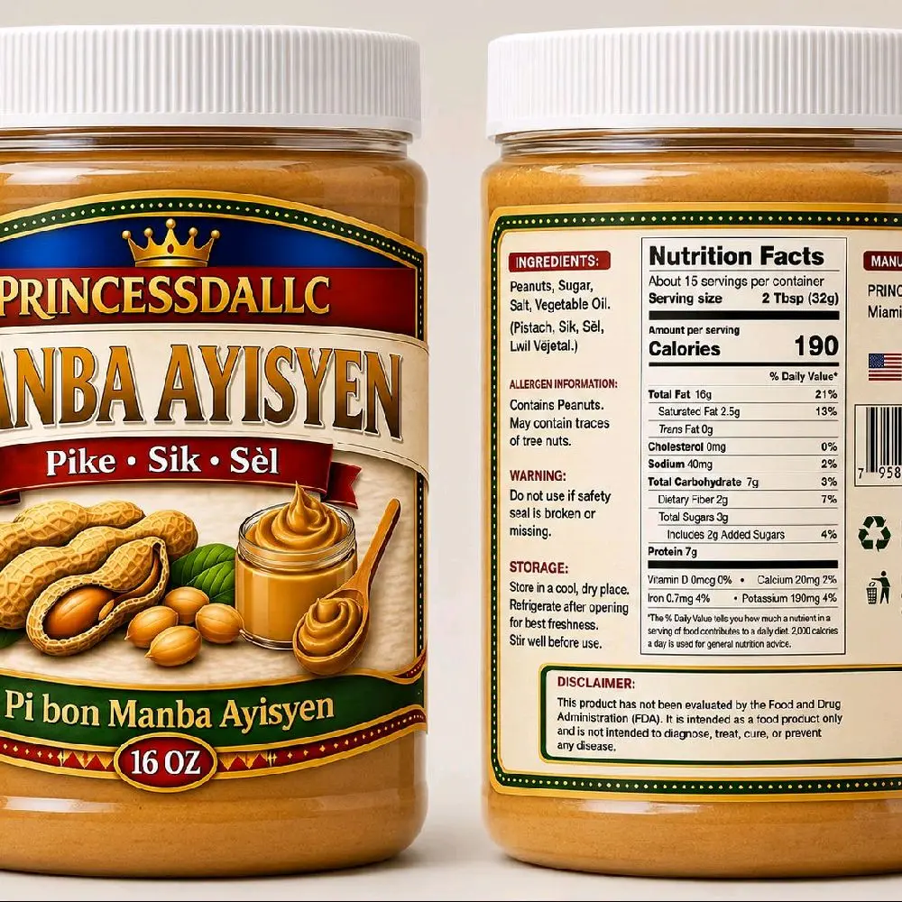 Haitian Artisanal Peanut Butter - Spicy, Salted Variety for Authentic Caribbean Cuisine