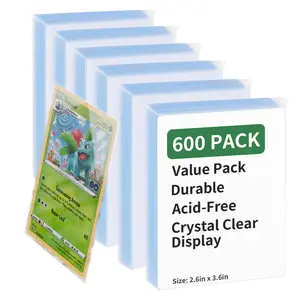 600 Counts Card Sleeves for Trading Cards, Clear Soft Penny Sleeves, Plastic Card Protectors for Standard Size MTG, TCG, Baseball, Football, Game Cards