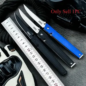 Three models of the 7096 folding knife, featuring 8Cr13Mov steel blades and nylon fiber handles. These knives are beautifully crafted and easy to carry,  durable pocket tools ideal for outdoor activities such as camping, hiking, and fishing.