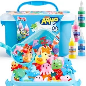 Aqua Elf Water Gel Kit, Magic Fairy Water Toy Kit with 10 Magic Gels, 12 Sea Creature Molds for Presents, Birthday Gifts, Party Favors, Arts & Crafts DIY STEM Kits for Kids Kids Outdoor Play Valentine's Day Gifts for Kids