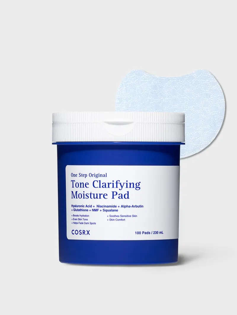 [COSRX Official] One Step Original Tone Clarifying Moisture Toner Pad l #BlueMoisturePad #RiceWaterToningPad l • Dehydrated or Dry Skin • Dark Spots & Uneven Skin Tone • Heat-Stressed, Sensitive or Irritated Skin • Facial Puffiness • Enlarged Pores