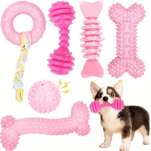 6pcs dog teeth grinding toys, chew dog cotton toys, pet teeth grinding toys that are durable and not broken, bone biting toys that are not damaged, small and medium-sized dog teeth cleaning pet toys