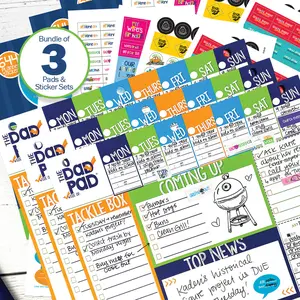 Dad Pad® Gift Set | Bundle of 3 Dad Pad® Weekly Planner Pads + 3 Dad Pad® Sticker Sets